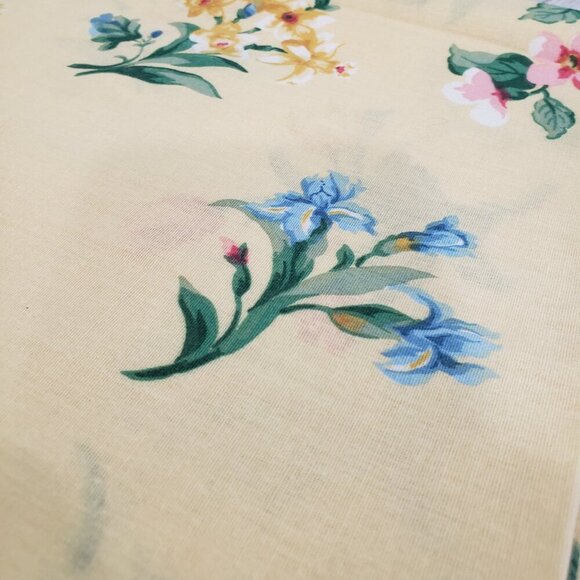 Yellow Floral Window Valance Curtain  84" X 17" 3" rod pocket - Picture 4 of 5